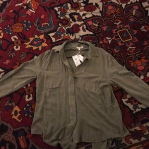 Olive green button down shirt. Never worn
